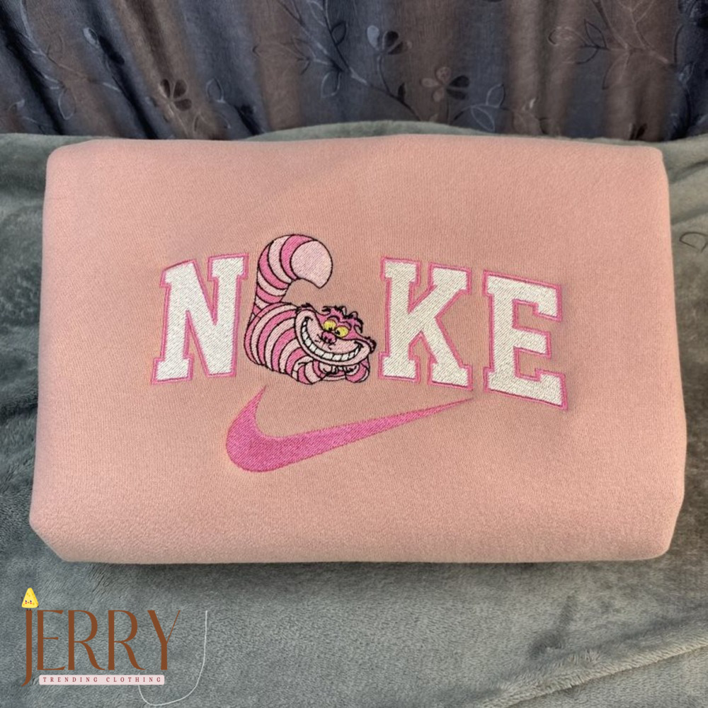 Cheshire Cat Alice In Wonderland Disney Nike Embroidered Sweatshirt