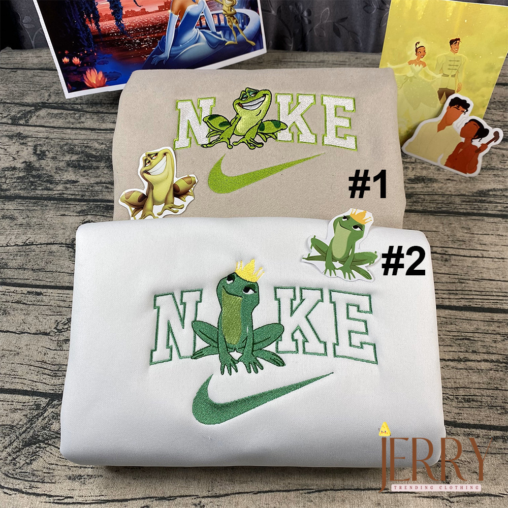 The Frog And The Princess Disney Nike Embroidered Sweatshirt