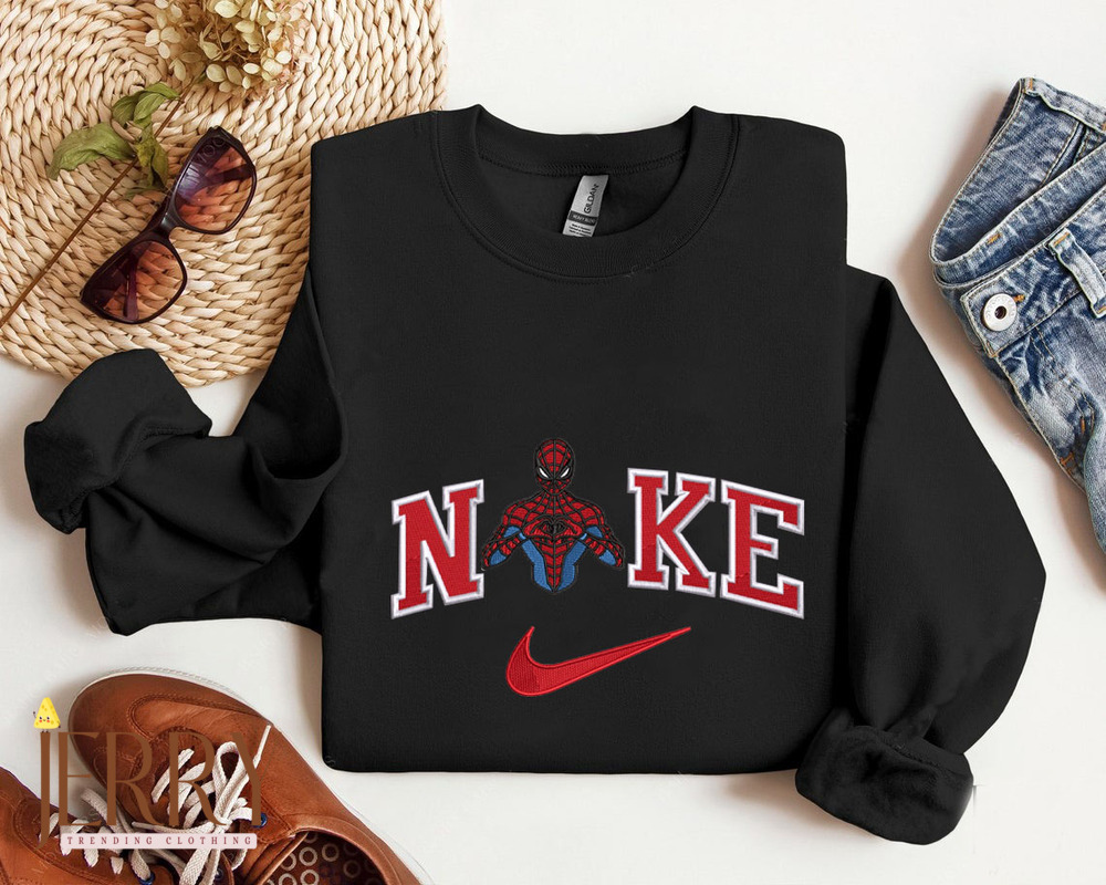 Cute Spiderman Disney Nike Embroidered Sweatshirt, Valentines Day Gifts