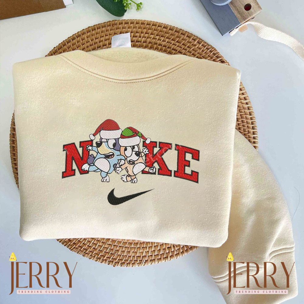 Bluey And Bingo Christmas Nike Embroidered Sweatshirt