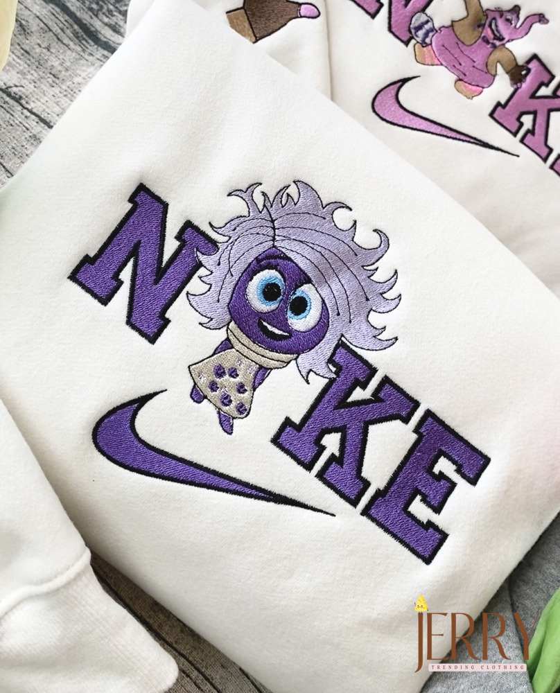 New Emotion Delulu Inside Out 2 Nike Embroidered Sweatshirt, Inside Out Nike Embroidered Sweatshirt