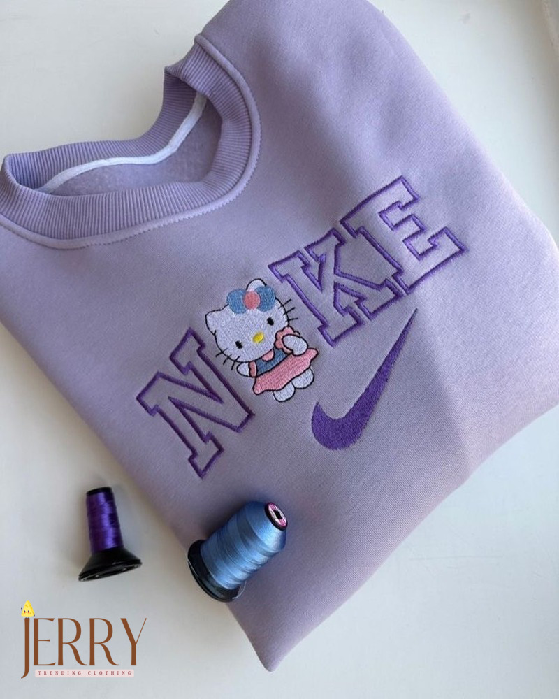 Cute Hello Kitty Nike Embroidered Sweatshirt