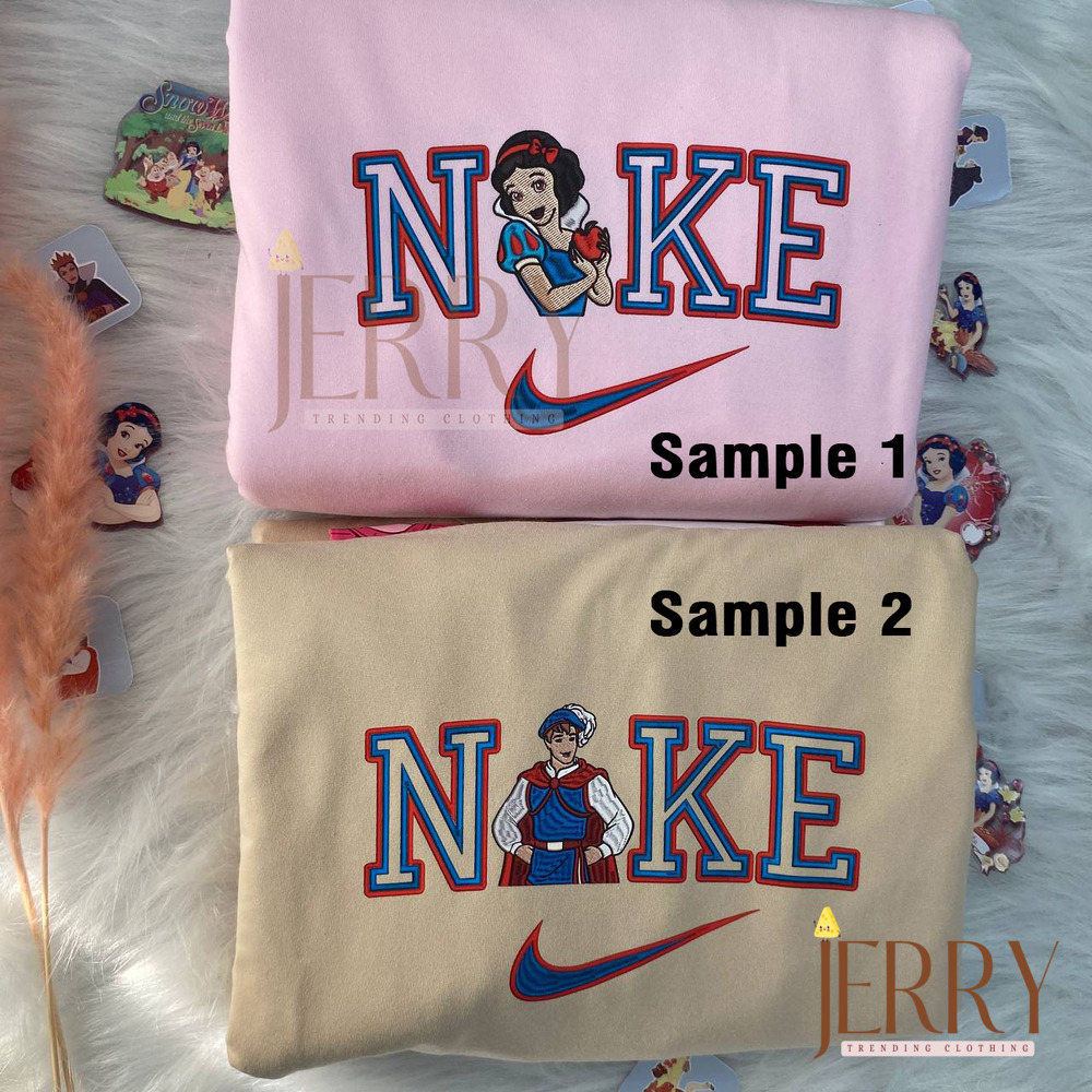 Snow White And Prince Florian Disney Nike Embroidered Sweatshirts