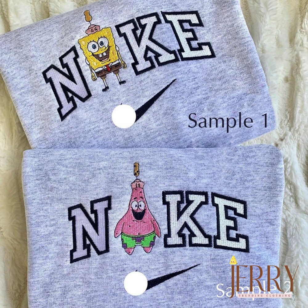 Spongebob And Patrick Nike Embroidered Sweatshirt