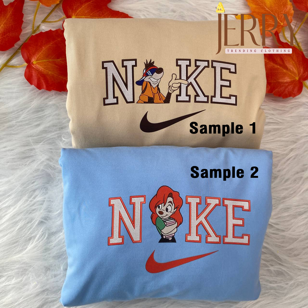 Roxanne And Goofy Disney Movie Nike Embroidered Sweatshirts