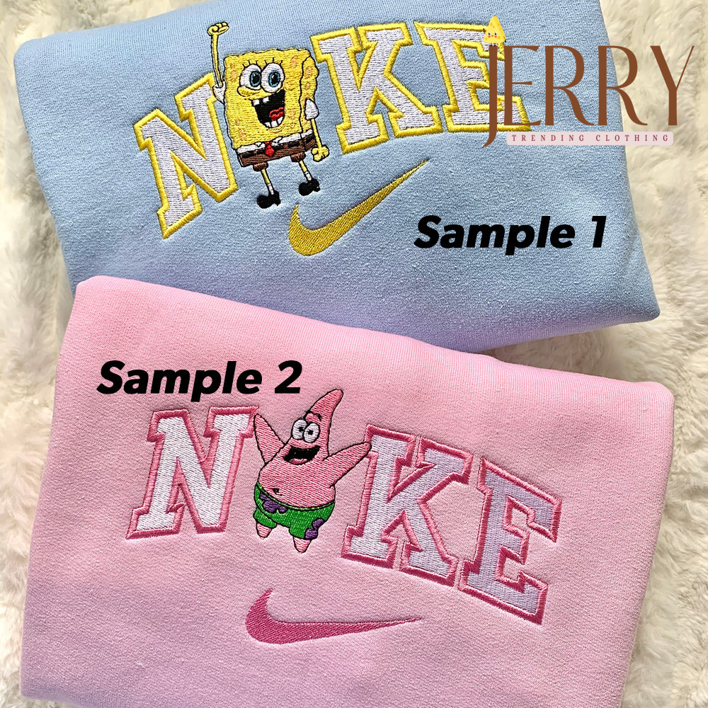 Spongebob And Patrick Star Nike Embroidered Sweatshirt