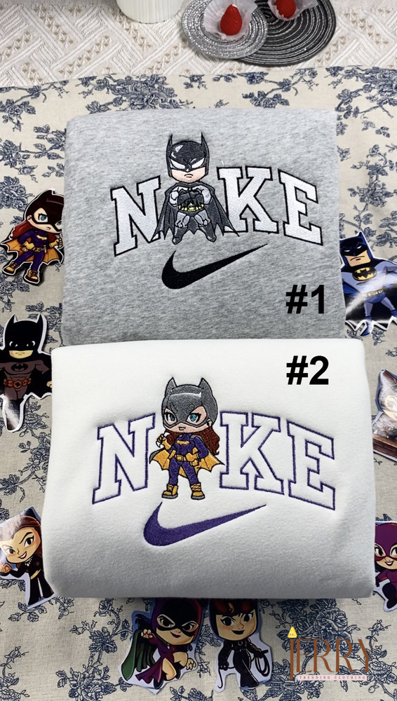 Cheap Catwomen And Batman Nike Embroidered Sweatshirt, Valentines Day Gift For Couple