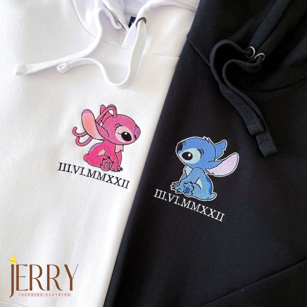 Matching Embroidery Personalized Hoodie Sweatshirt/hoodie/tshirt, Embroidered Stitch Couple