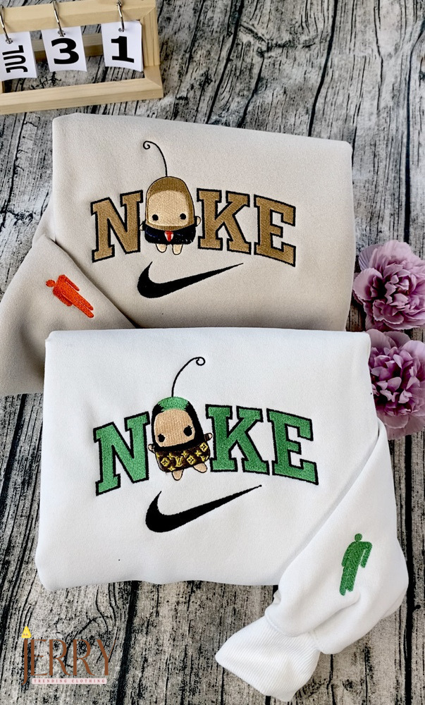 Cute Finneas And Billie Eilish Nike Embroidered Sweatshirt, Best Gift For Billie Eilish Fan