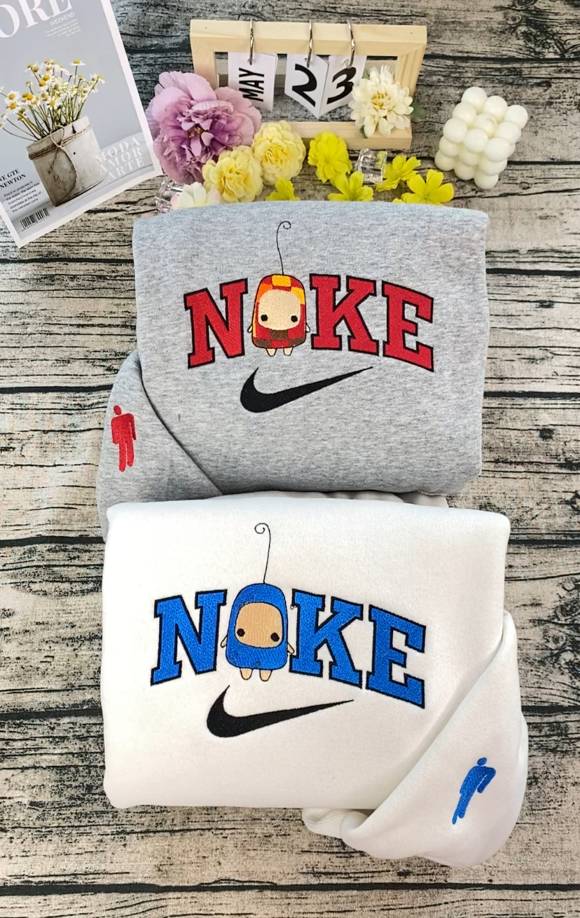 Cute Ilo And Milo Billie Eilish Nike Embroidered Sweatshirt, Matching Sweatshirt Embroidered