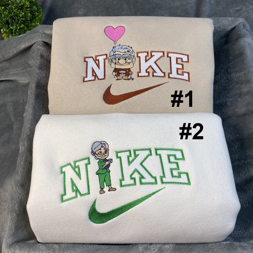 Carl Fredricksen And Ellie Fredricksen Up Disney Nike Embroidered Sweatshirts