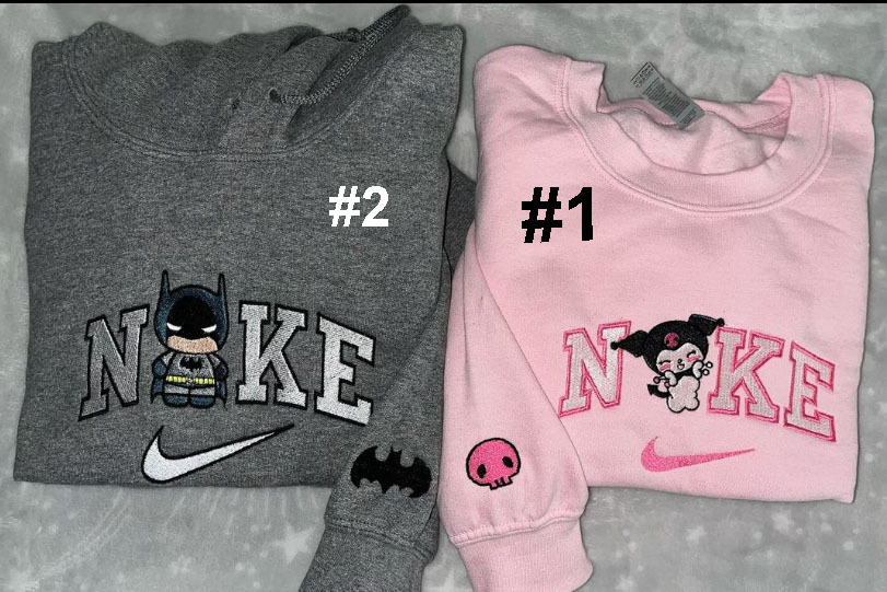 Batman And Kuromi Nike Embroidered Sweatshirt