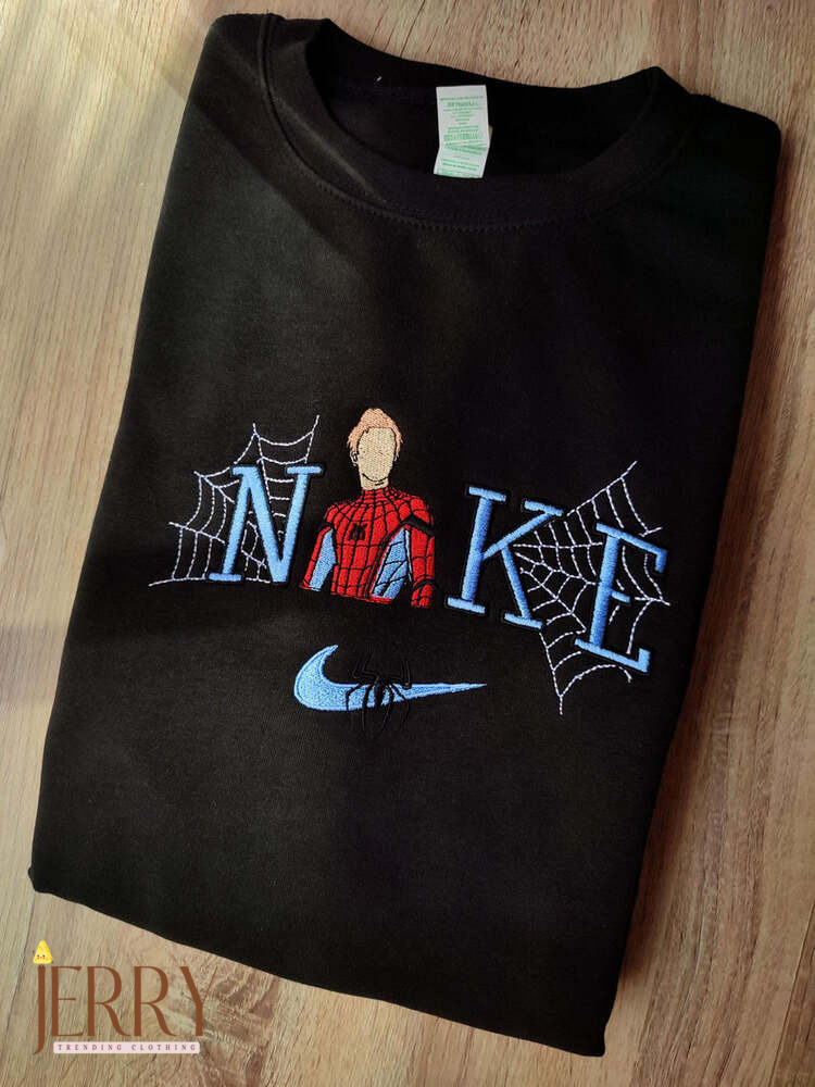 Marvel Avengers Spiderman Nike Embroidered Sweatshirt, Nike Crewneck Embroidered