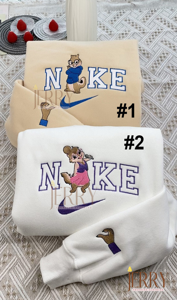 Simon And Jeanette Alvin And The Chipmunks Nike Embroidered Sweatshirt, Valentines Day Gifts For Couples