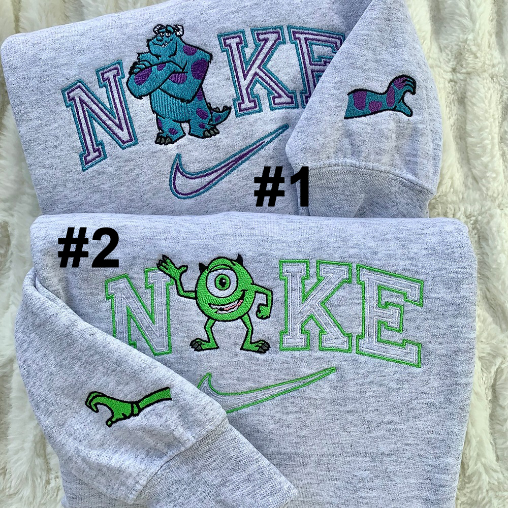 Monster Friends Disney Nike Embroidered Sweatshirts