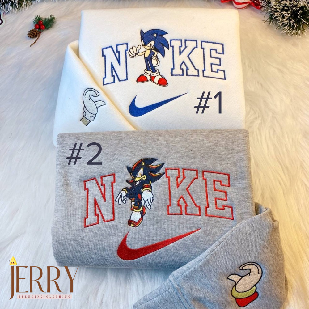 Sonic And Shadow Nike Embroidered Sweatshirt