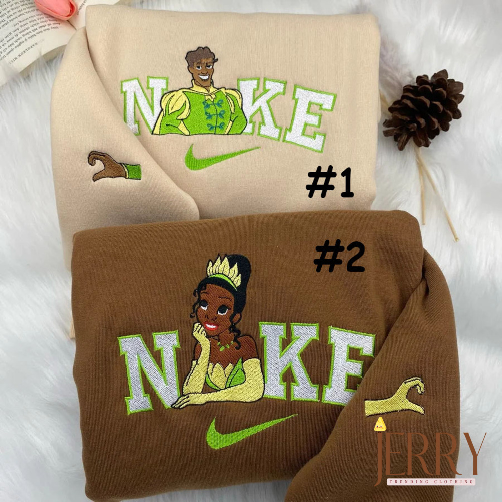 Tiana And Naveen The Princess And The Frog Disney Nike Embroidered Sweatshirt, Valentines Day Gifts For Couples