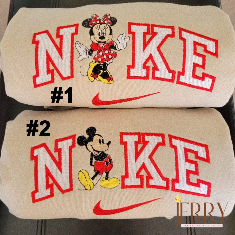 Mickey And Minnie Mouse Disney Nike Embroidered Sweatshirt