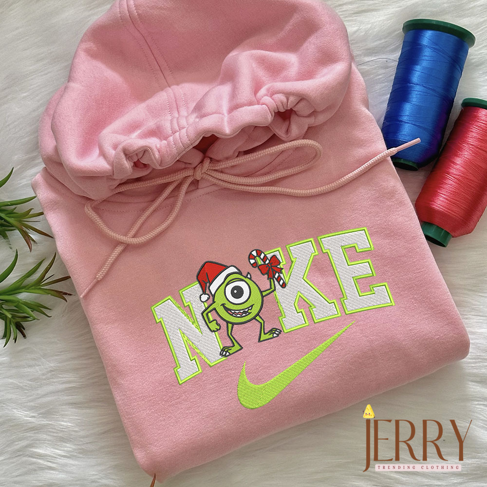 Mike Wazowski Disney Christmas Nike Embroidered Sweatshirt