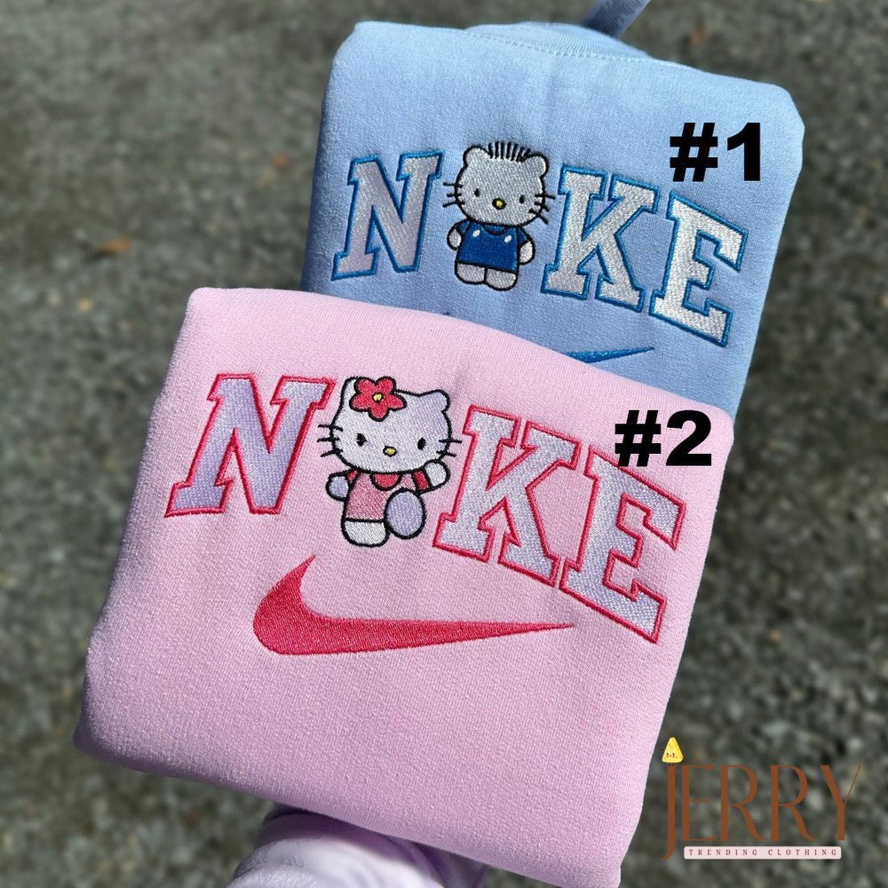 Hello Kitty And Dear Daniel Nike Embroidered Sweatshirts