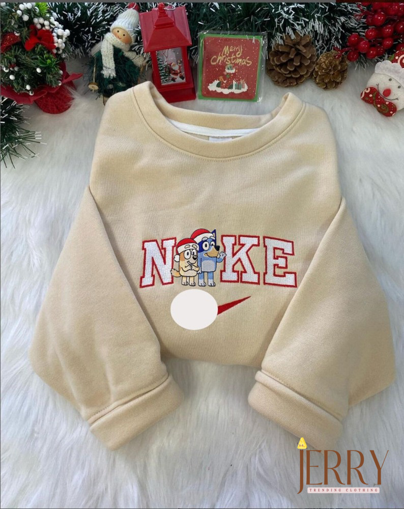 Bluey And Bingo Christmas Nike Embroidered Sweatshirt